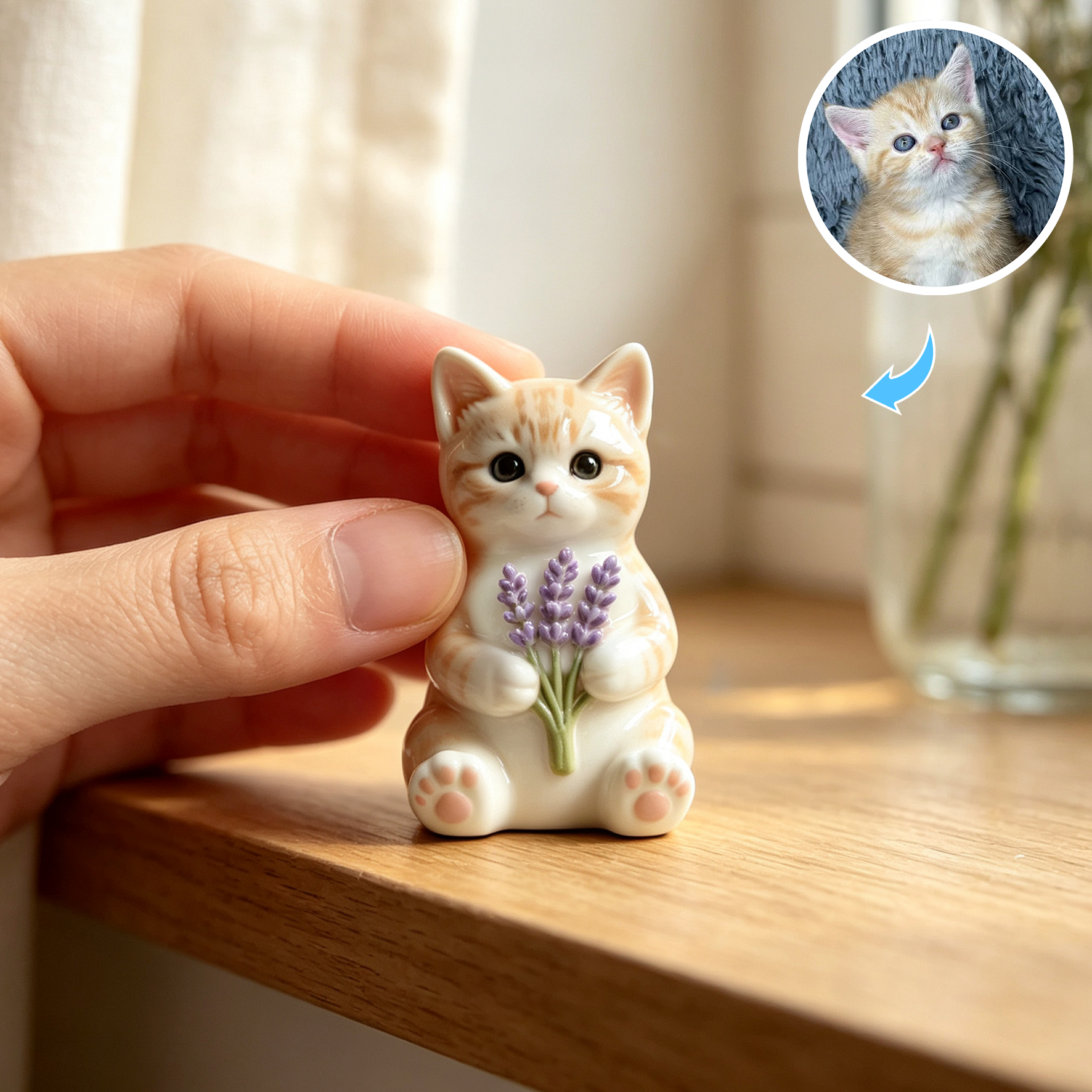 Cute 3D Custom Mini Ornaments of Characters or Pets | Made of resin, compatible with cars and offices, multi-purpose for dashboard/desktop/hanging, cartoon theme, perfect for Valentine's Day gifts.