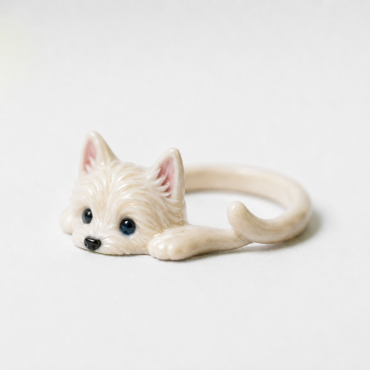 Customized 3D pet portrait rings, personalized 3D pet portrait rings, commemorative gifts for pet lovers.