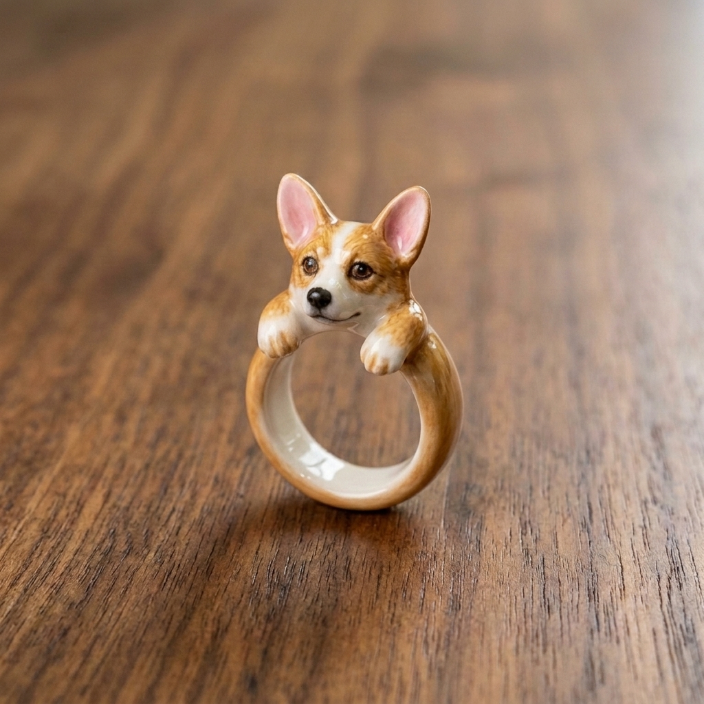Customized 3D pet portrait rings, personalized 3D pet portrait rings, commemorative gifts for pet lovers.