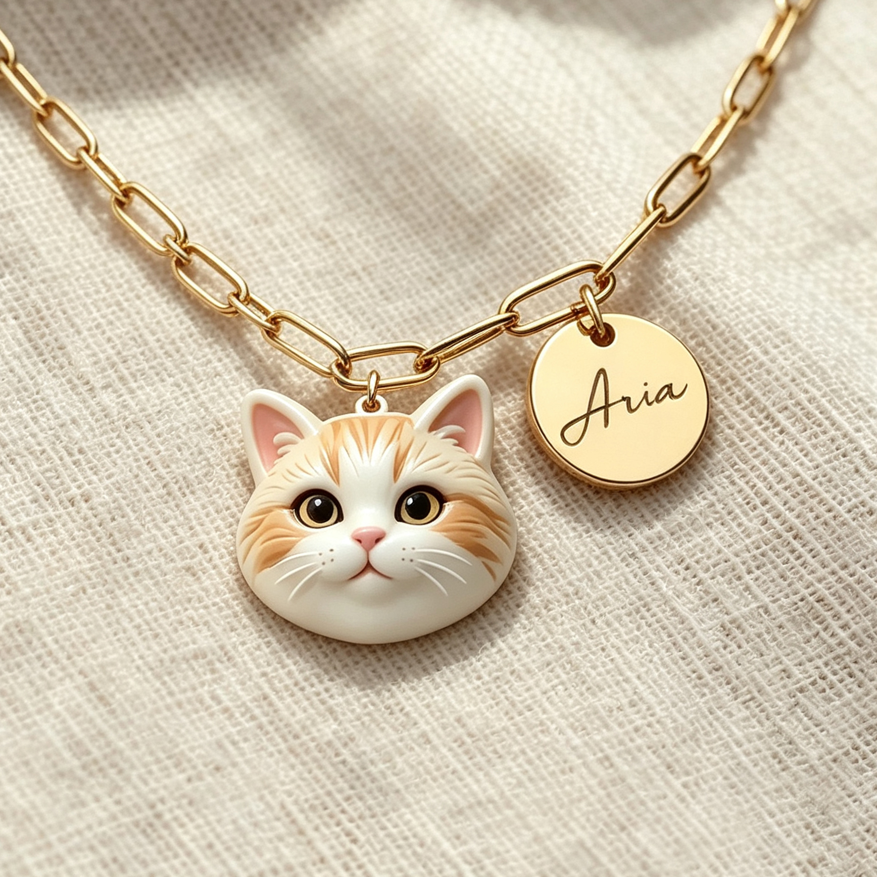 Personalized necklaces, customizable pet pendants, dog and cat portrait necklaces with name, commemorative gifts, and the perfect present for pet lovers.
