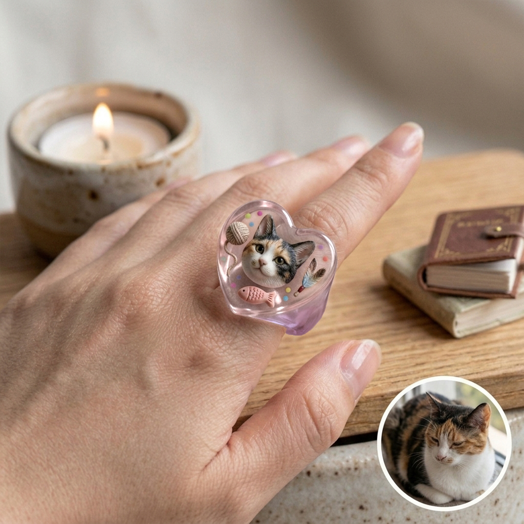 Custom 3D Figurine Transparent Resin Ring
