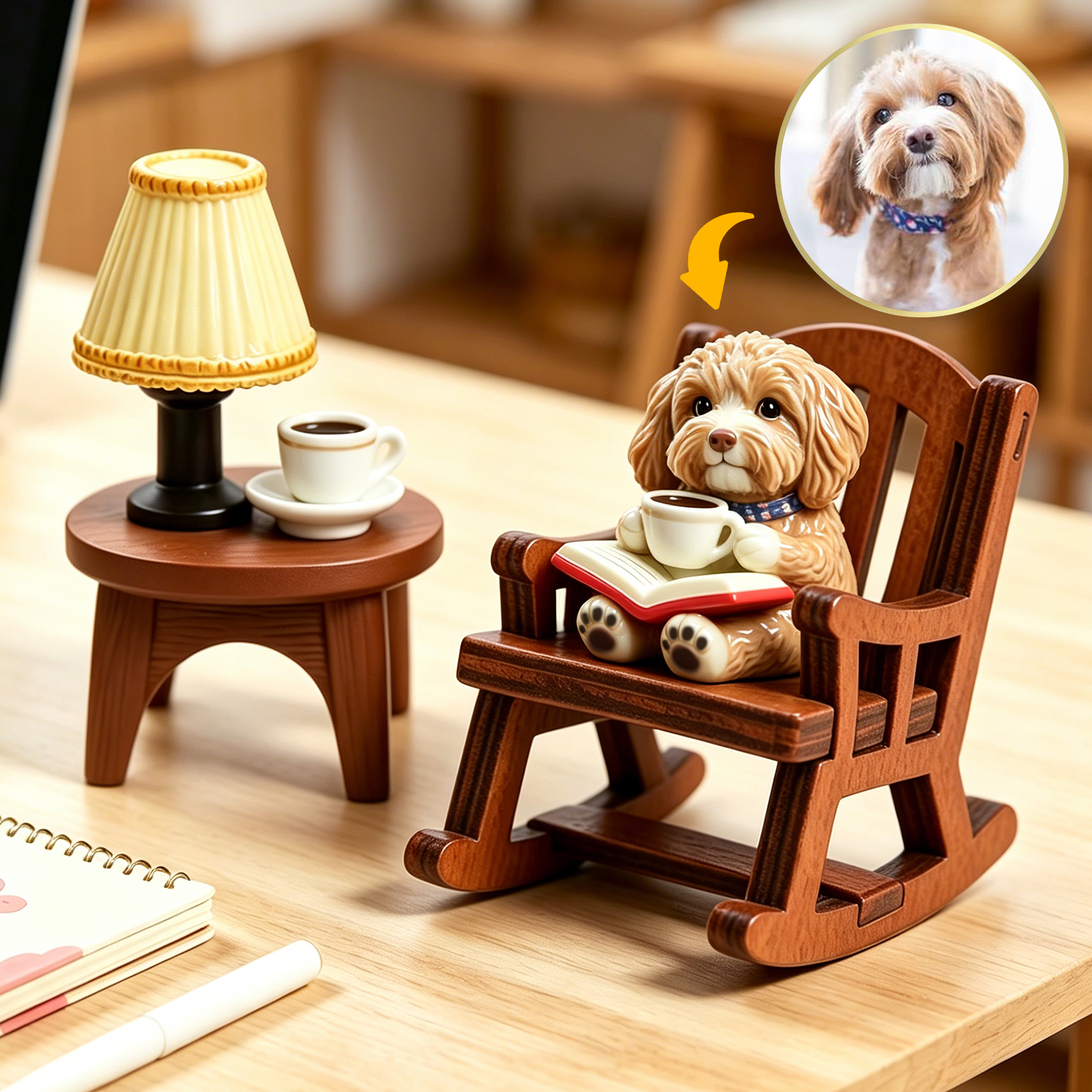 Cute 3D Custom Mini Ornaments of Characters or Pets | Made of resin, compatible with cars and offices, multi-purpose for dashboard/desktop/hanging, cartoon theme, perfect for Valentine's Day gifts.