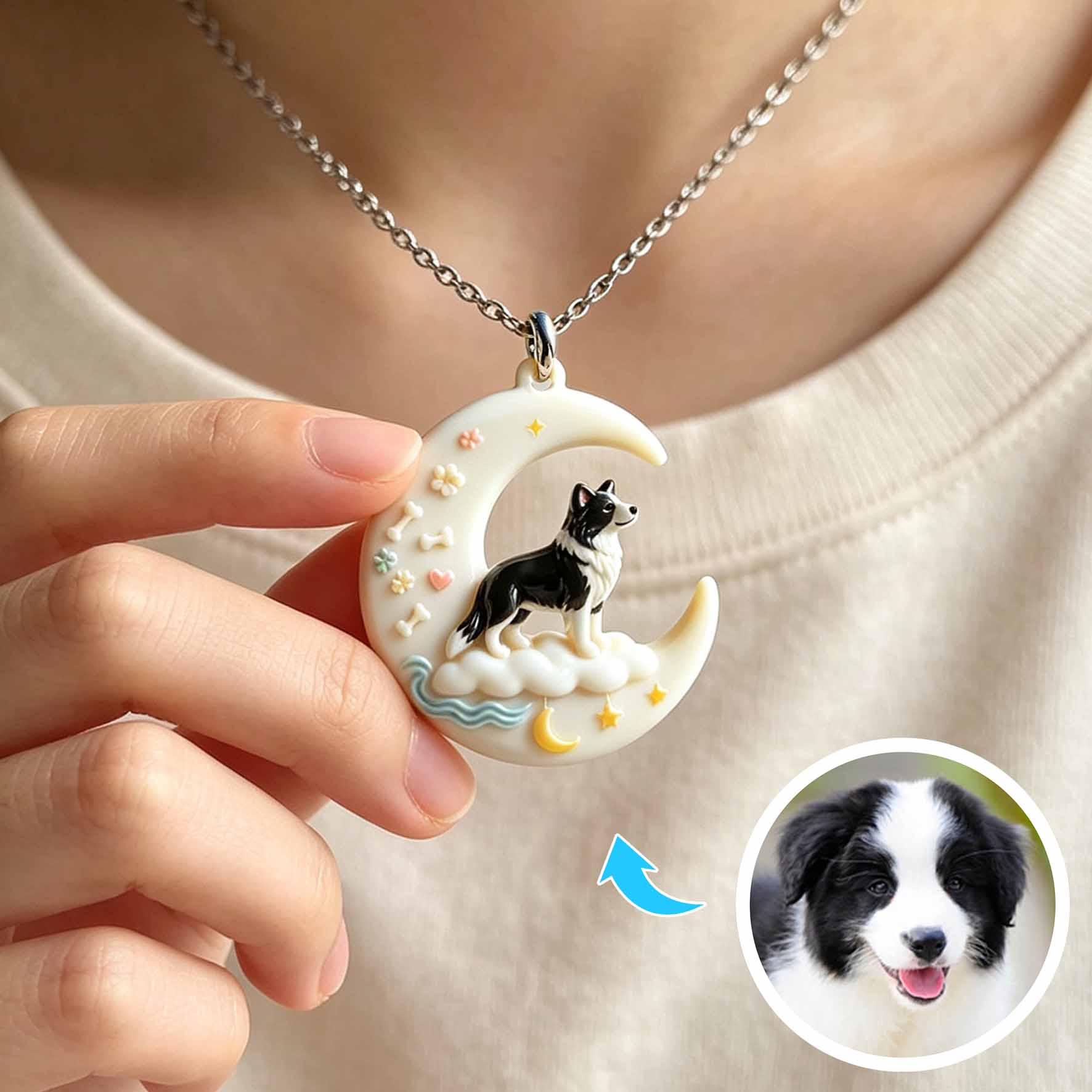 Personalized necklaces, customizable pet pendants, dog and cat portrait necklaces, commemorative gifts, and the perfect present for pet lovers.
