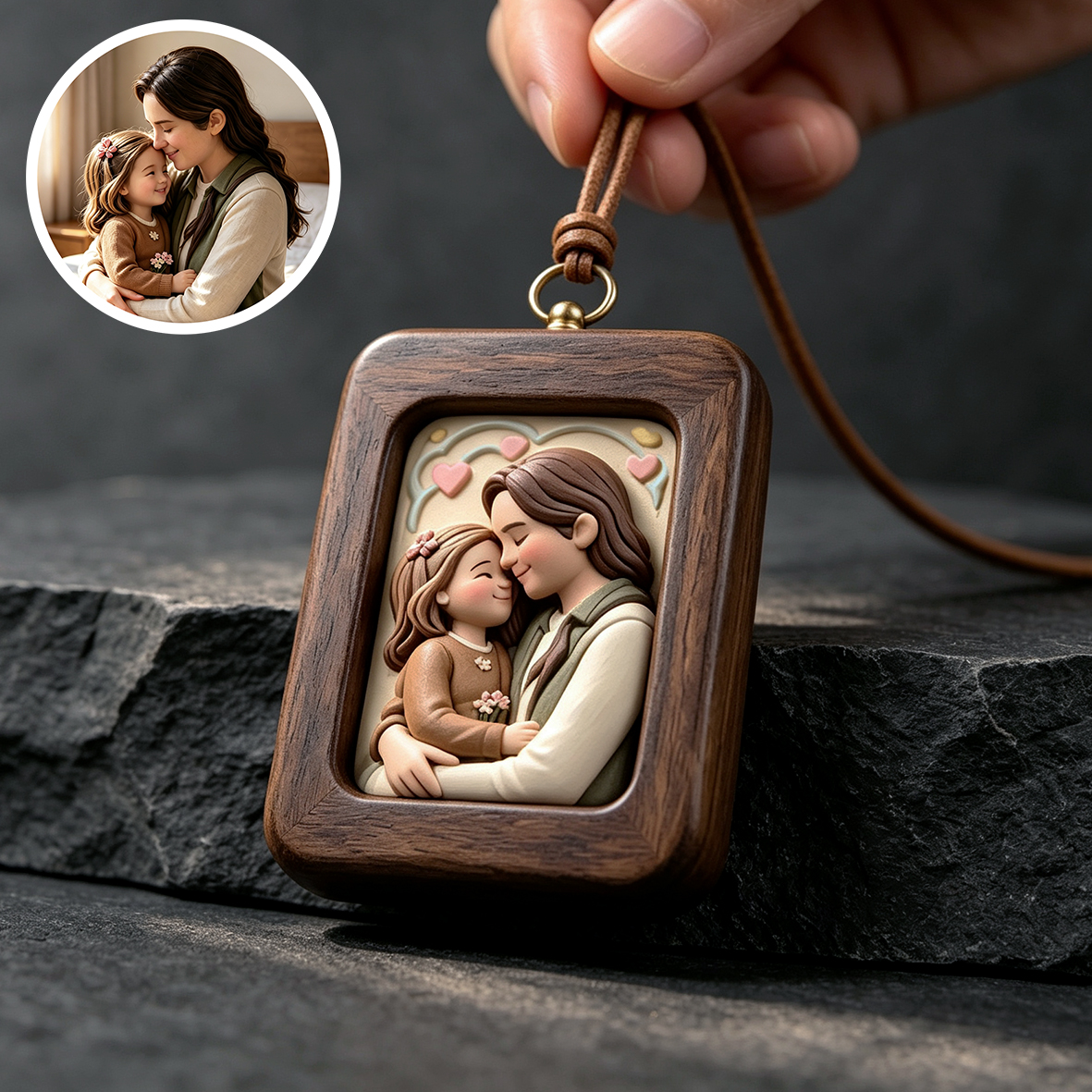 Personalized 3D Portrait Car Ornament, Customized 3D Portrait/Pet Photo with Frame Ornaments,Made of Resin, Compatible with Cars and Offices, Multi-purpose for Dashboard/Desktop/Hanging, Driving Test Pass Gift, 3D Ornaments Anniversary Gift for Him/Her