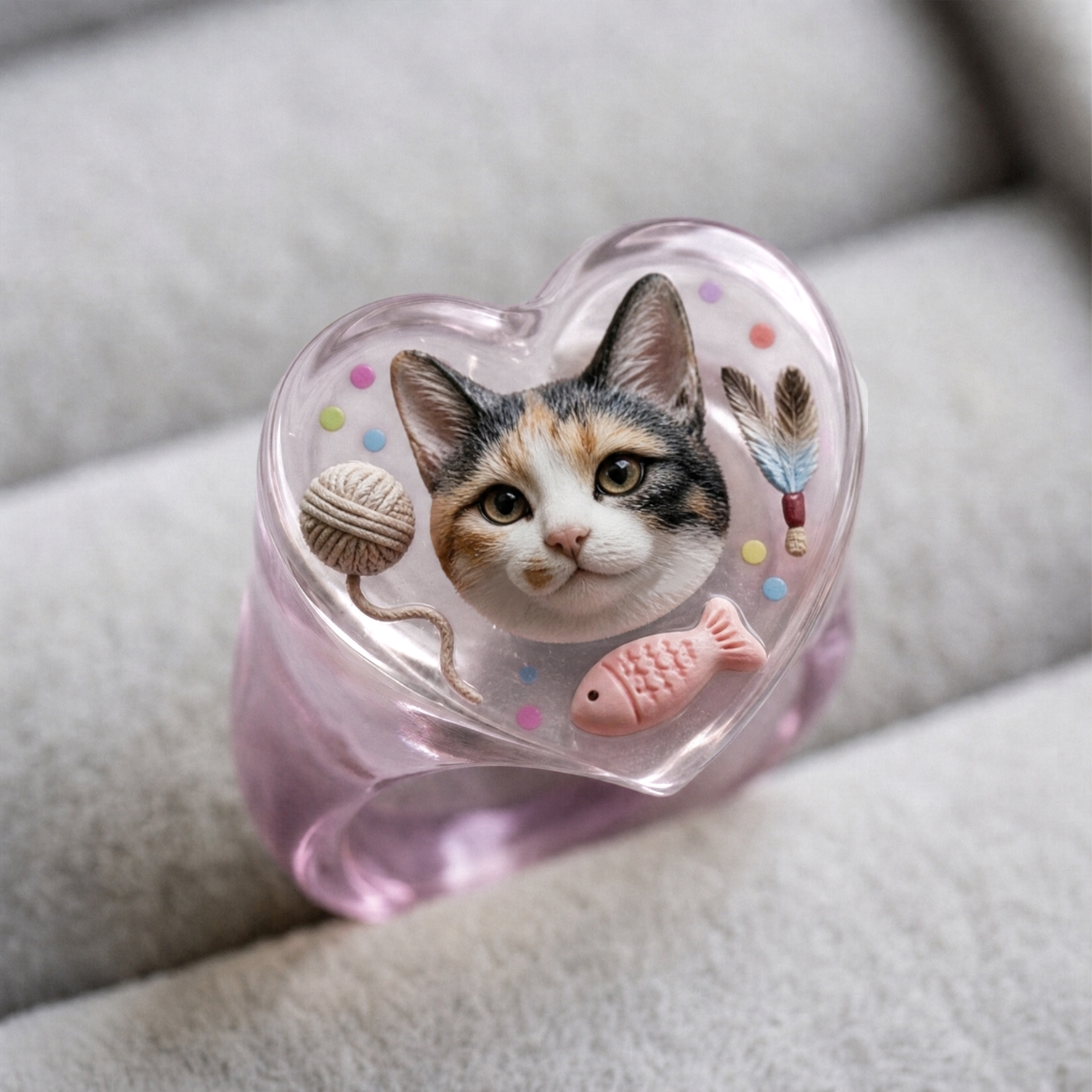 Custom 3D Figurine Transparent Resin Ring