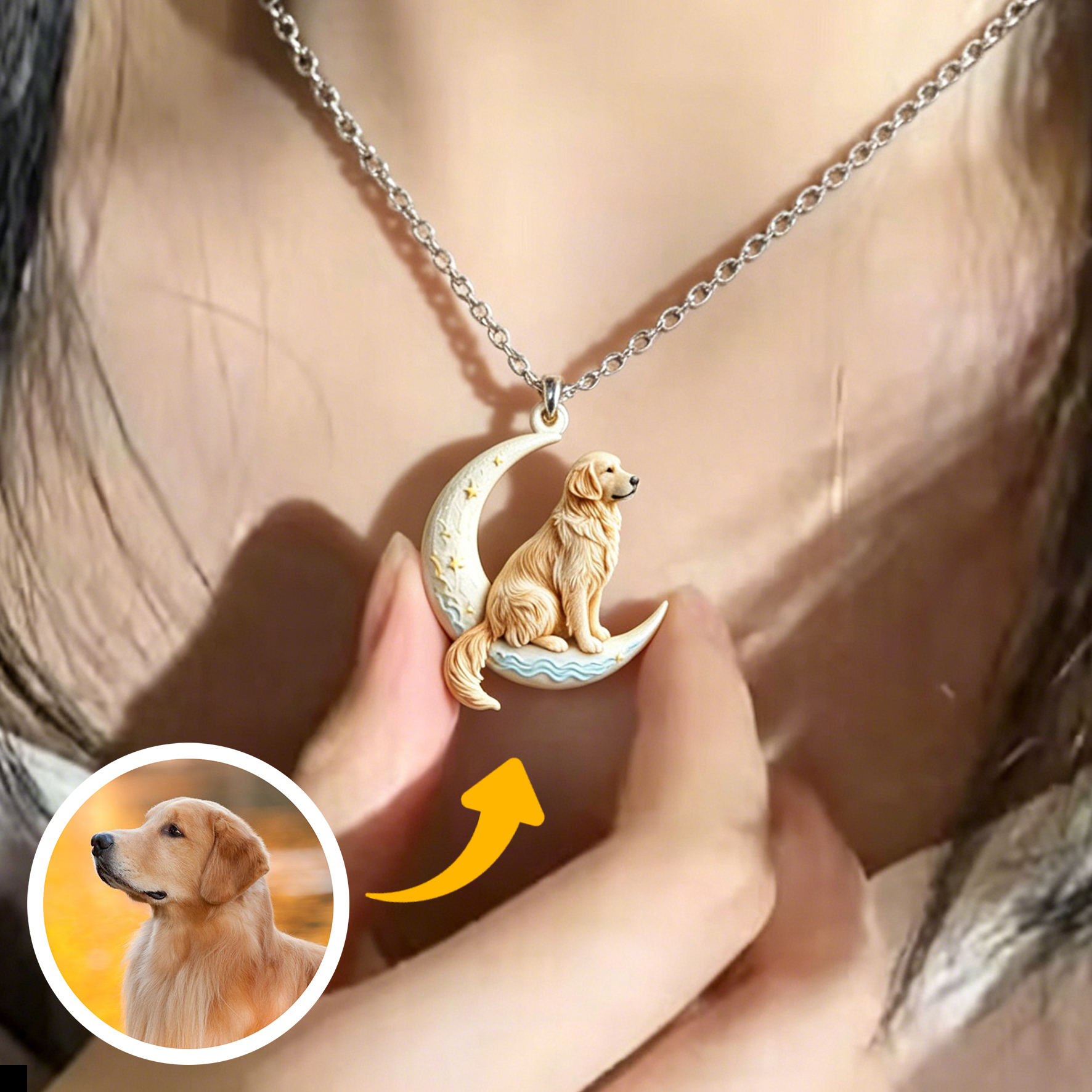 Personalized necklaces, customizable pet pendants, dog and cat portrait necklaces, commemorative gifts, and the perfect present for pet lovers.