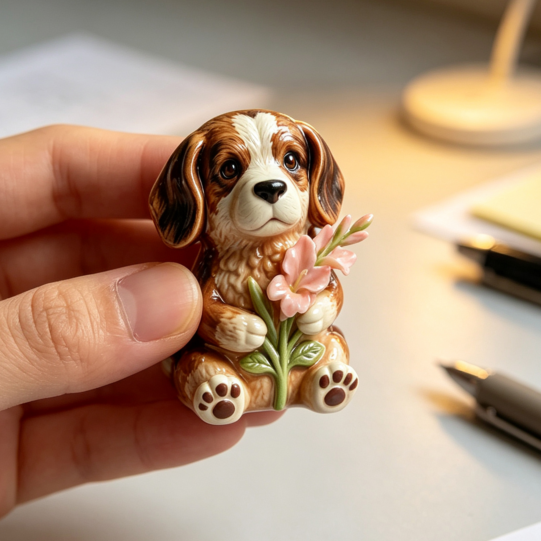 Cute 3D Custom Mini Ornaments of Characters or Pets | Made of resin, compatible with cars and offices, multi-purpose for dashboard/desktop/hanging, cartoon theme, perfect for Valentine's Day gifts.