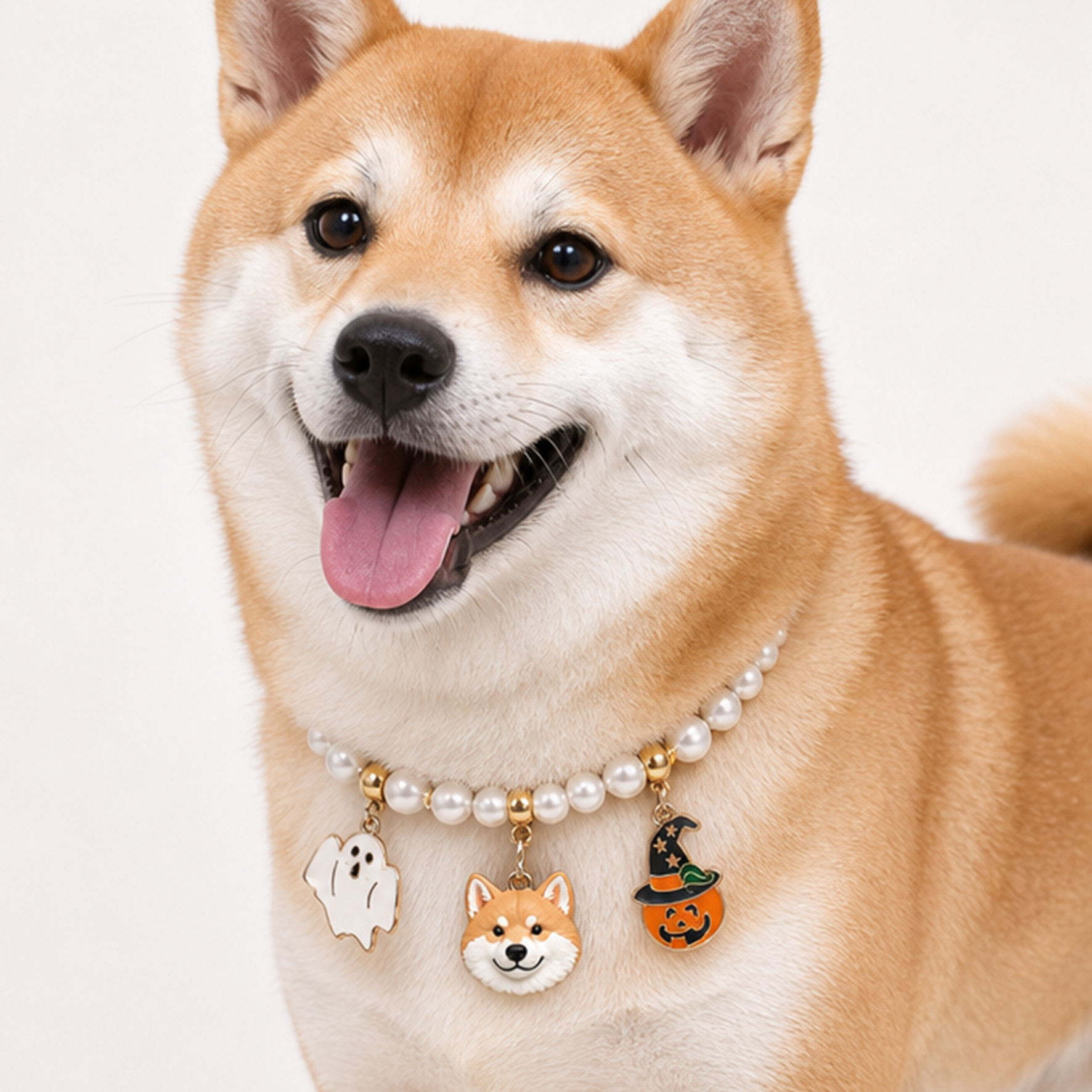 Personalized beaded 3D pet portrait collar, Customizable elastic dog cat pet Halloween collar with bat/pumpkin, Pet keepsake, Commemorative gifts for pet lovers.