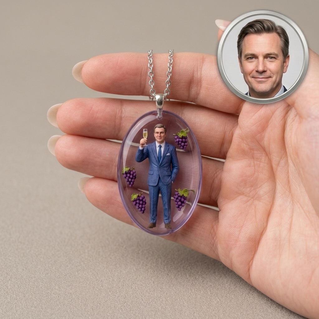 Personalized 3D necklaces, customizable resin pendants for men/women,Transparent resin pendant, Miniature figure necklaces, suitable for holidays, birthdays, anniversaries, and other occasions.
