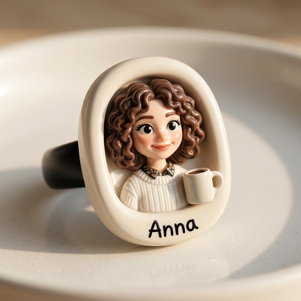 Personalized 3D figurine rings, custom commemorative jewelry, and meaningful gifts for couples.