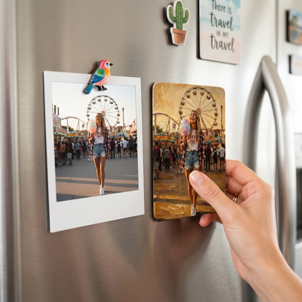 Customized 3D Cartoon Fridge Magnets | Customizable with family photos, pet photos, couple photos | Unique hand-painted 3D embossed commemorative gifts, suitable for holidays, birthdays, anniversaries, and other occasions.