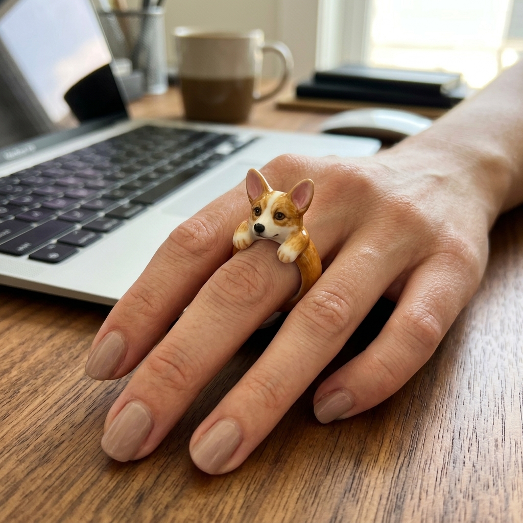Customized 3D pet portrait rings, personalized 3D pet portrait rings, commemorative gifts for pet lovers.