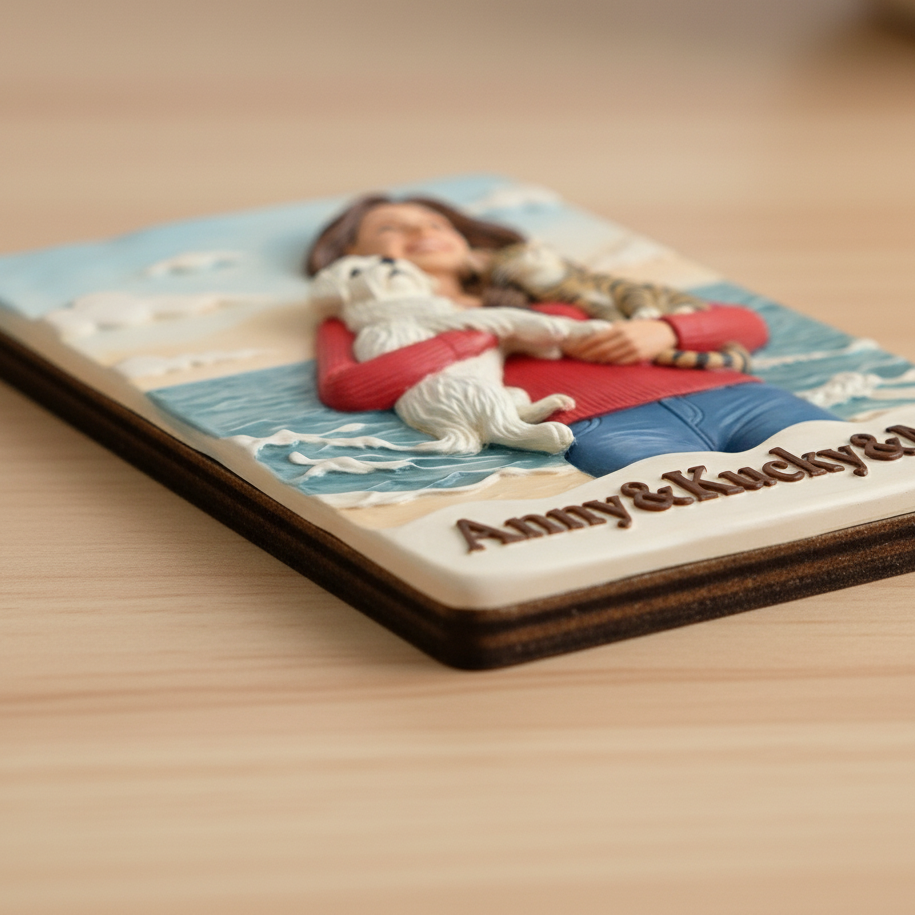 Customized 3D Cartoon Fridge Magnets | Customizable with family photos, pet photos, couple photos | Unique hand-painted 3D embossed commemorative gifts, suitable for holidays, birthdays, anniversaries, and other occasions.