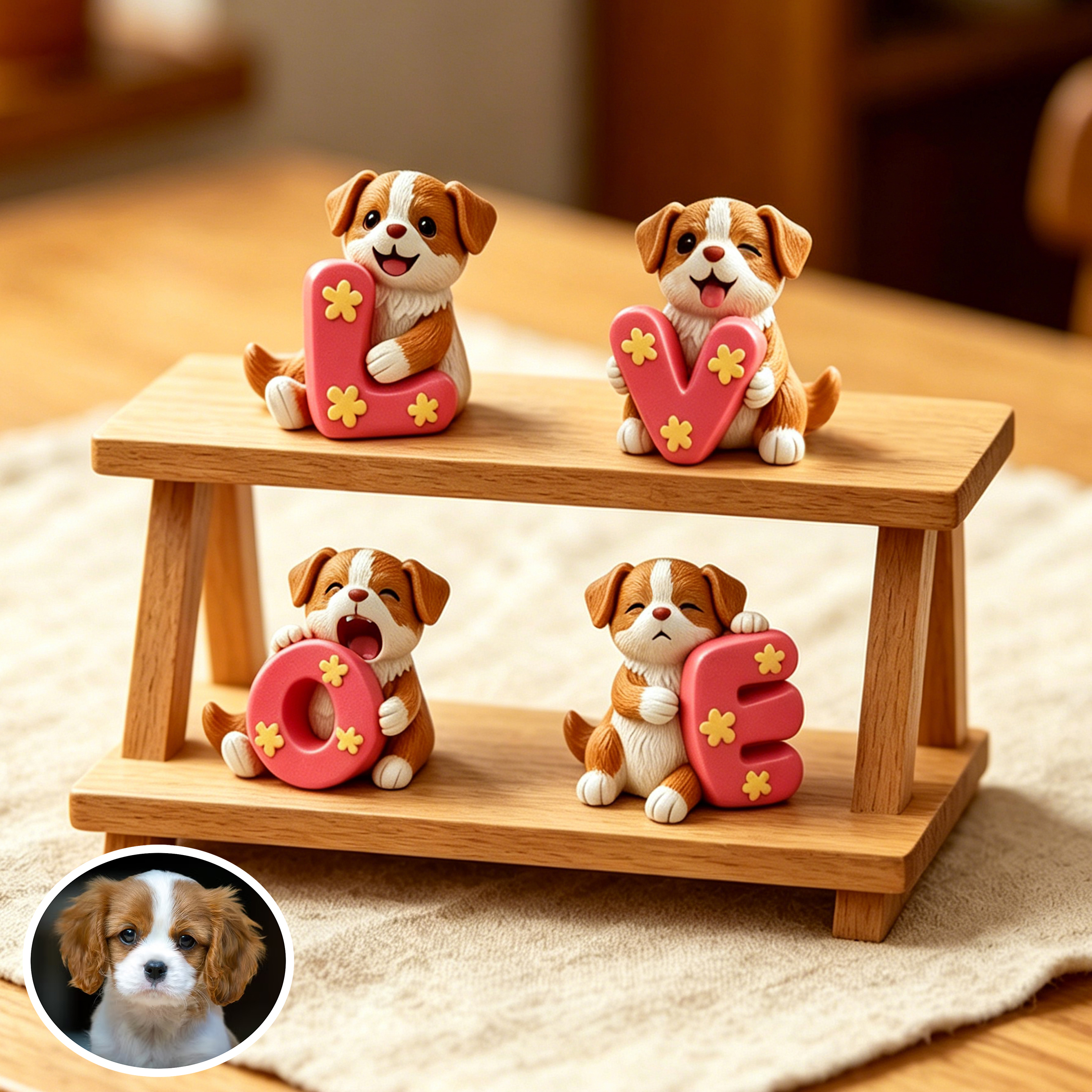 Cute 3D Custom Mini Ornaments of Characters or Pets | Made of resin, compatible with cars and offices, multi-purpose for dashboard/desktop/hanging, cartoon theme, perfect for Valentine's Day gifts.