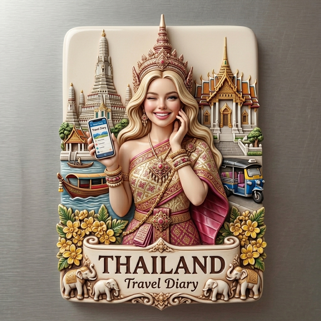 PrintyNext 3D Custom Travel Fridge Magnets, Personalized  Souvenir with City Landmark & Your Figure, Custom 3D City Landmark Fridge Magnets, Unique Travel Souvenirs, Collectible Resin Statues, Home Decor Souvenirs
