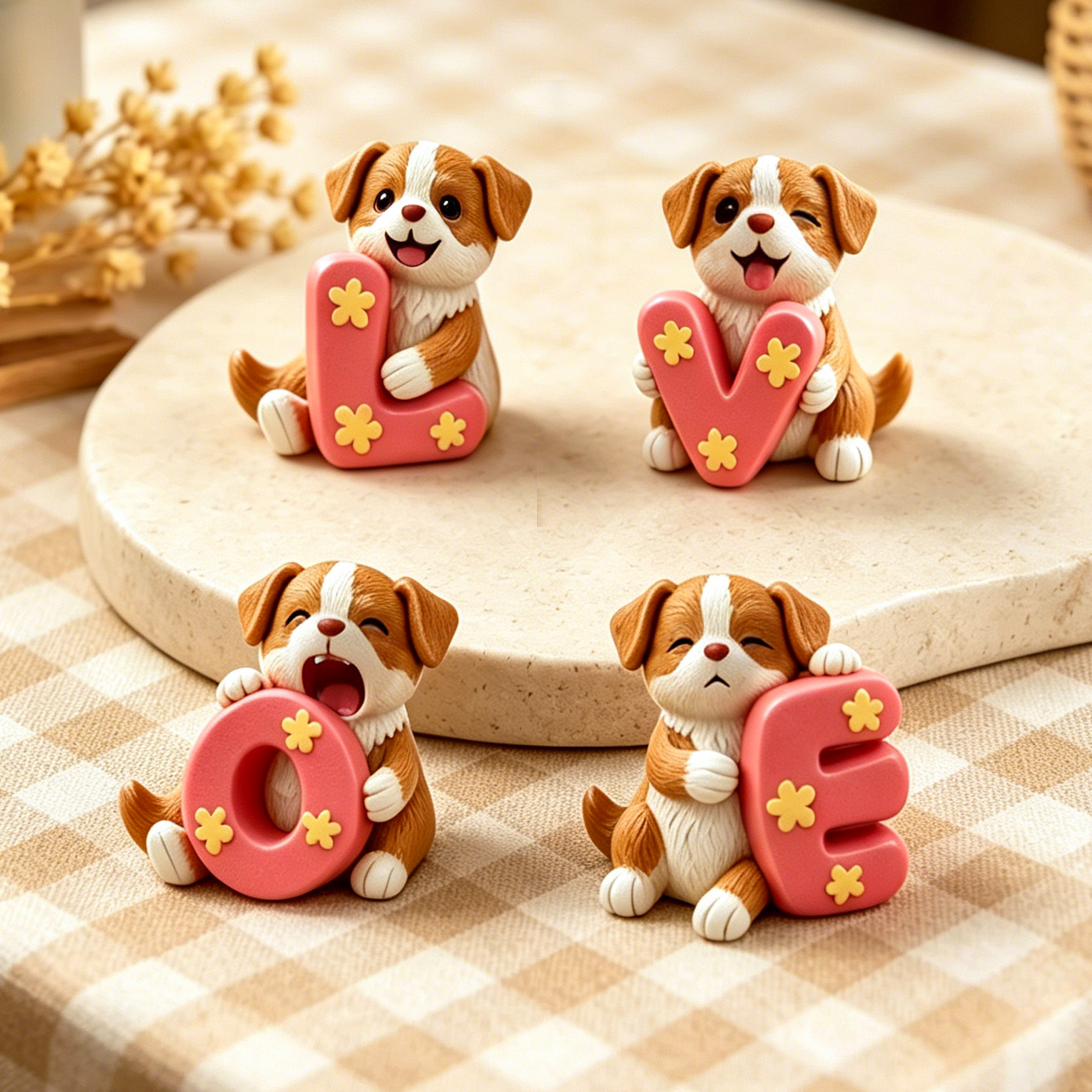 Cute 3D Custom Mini Ornaments of Characters or Pets | Made of resin, compatible with cars and offices, multi-purpose for dashboard/desktop/hanging, cartoon theme, perfect for Valentine's Day gifts.