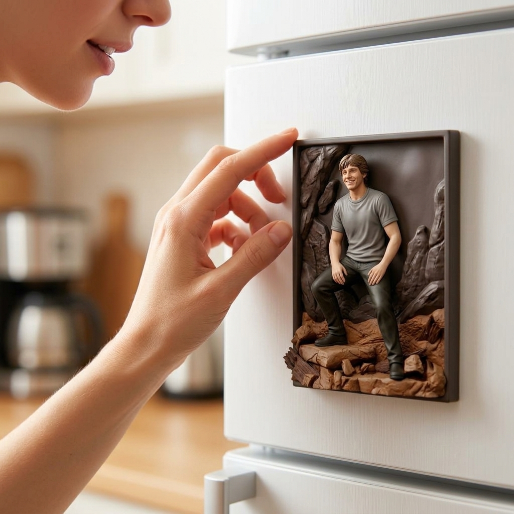 Customized 3D Cartoon Fridge Magnets | Customizable with family photos, pet photos, couple photos | Unique hand-painted 3D embossed commemorative gifts, suitable for holidays, birthdays, anniversaries, and other occasions.