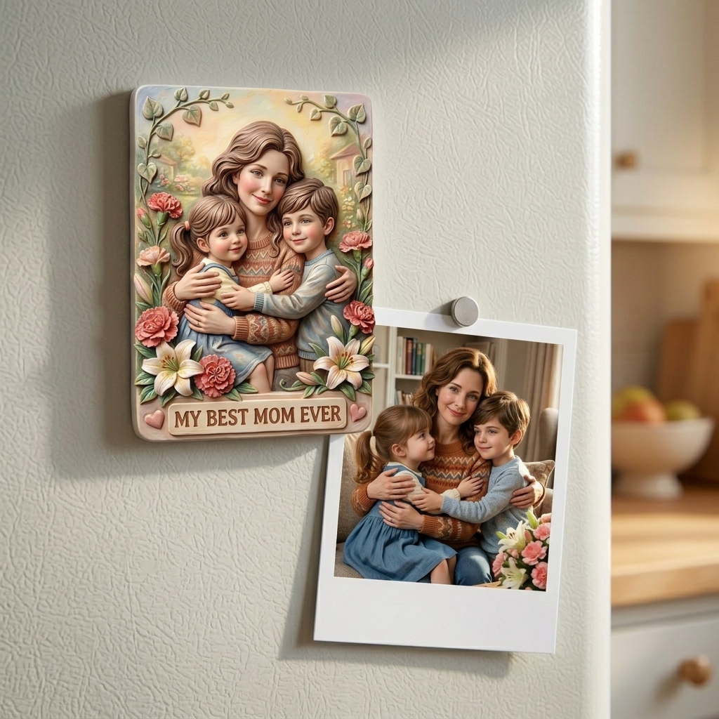 Customized 3D Cartoon Fridge Magnets | Customizable with family photos, pet photos, couple photos | Unique hand-painted 3D embossed commemorative gifts, suitable for holidays, birthdays, anniversaries, and other occasions.