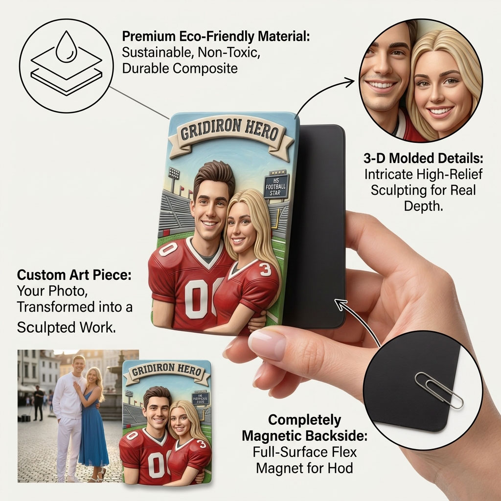 Customized 3D Cartoon Fridge Magnets | Customizable with family photos, pet photos, couple photos | Unique hand-painted 3D embossed commemorative gifts, suitable for holidays, birthdays, anniversaries, and other occasions.