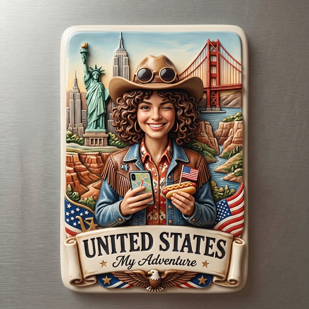 PrintyNext 3D Custom Travel Fridge Magnets, Personalized  Souvenir with City Landmark & Your Figure, Custom 3D City Landmark Fridge Magnets, Unique Travel Souvenirs, Collectible Resin Statues, Home Decor Souvenirs