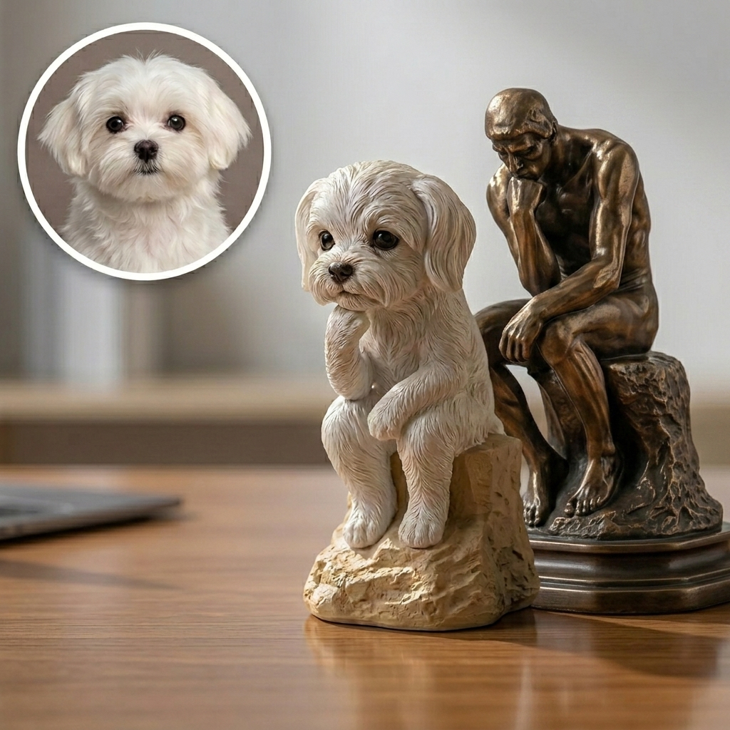 Cute 3D Custom Mini Ornaments of Characters or Pets | Made of resin, compatible with cars and offices, multi-purpose for dashboard/desktop/hanging, cartoon theme, perfect for Independence Day gifts.