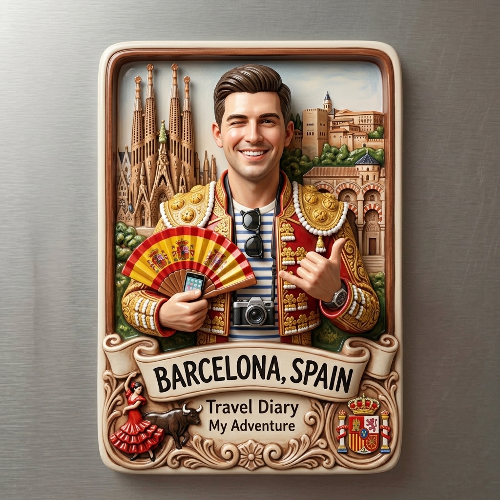 PrintyNext 3D Custom Travel Fridge Magnets, Personalized  Souvenir with City Landmark & Your Figure, Custom 3D City Landmark Fridge Magnets, Unique Travel Souvenirs, Collectible Resin Statues, Home Decor Souvenirs