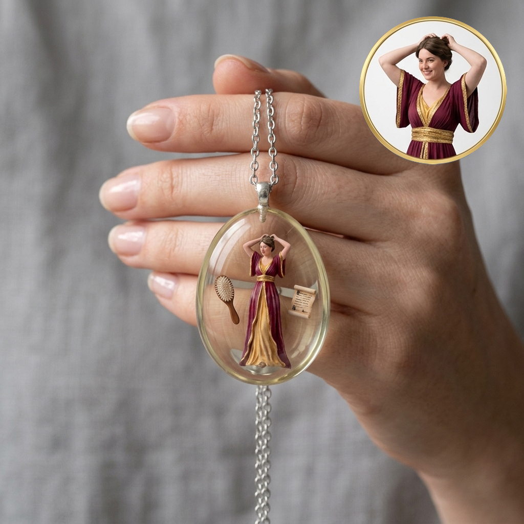 Personalized 3D necklaces, customizable resin pendants for men/women,Transparent resin pendant, Miniature figure necklaces, suitable for holidays, birthdays, anniversaries, and other occasions.