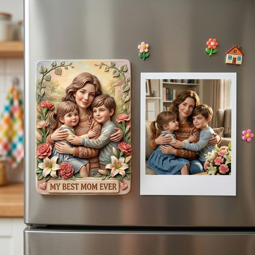 Customized 3D Cartoon Fridge Magnets | Customizable with family photos, pet photos, couple photos | Unique hand-painted 3D embossed commemorative gifts, suitable for holidays, birthdays, anniversaries, and other occasions.