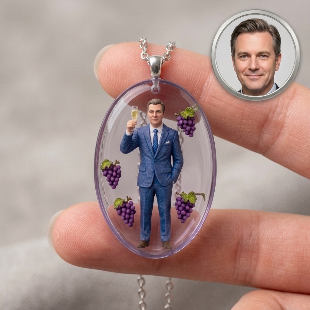 Personalized 3D necklaces, customizable resin pendants for men/women,Transparent resin pendant, Miniature figure necklaces, suitable for holidays, birthdays, anniversaries, and other occasions.