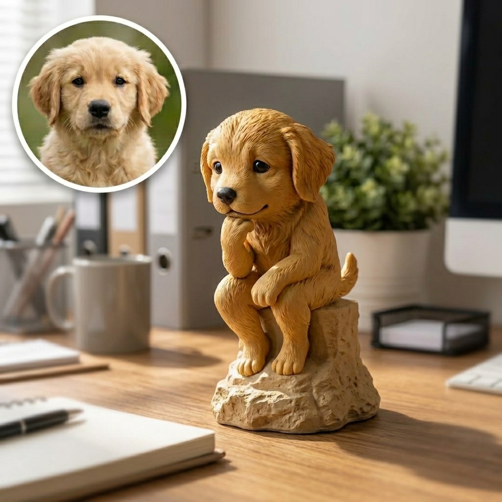Cute 3D Custom Mini Ornaments of Characters or Pets | Made of resin, compatible with cars and offices, multi-purpose for dashboard/desktop/hanging, cartoon theme, perfect for Independence Day gifts.