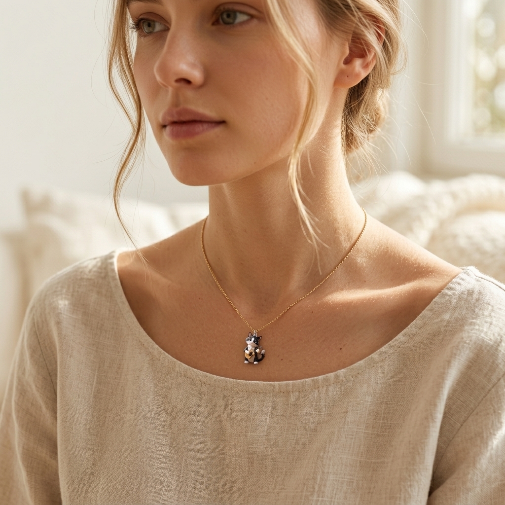 Personalized pet necklaces, customizable pet pendants, dog and cat portrait necklaces, commemorative gifts, and the perfect present for pet lovers.