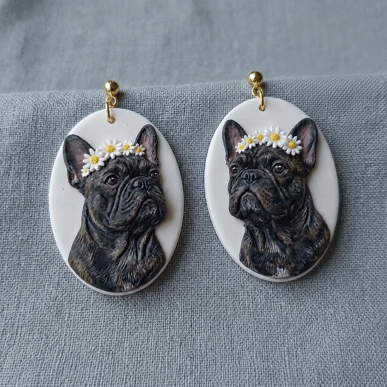 Custom 3D pet earrings, personalized 3D pet portrait earrings, commemorative gifts for pet lovers.