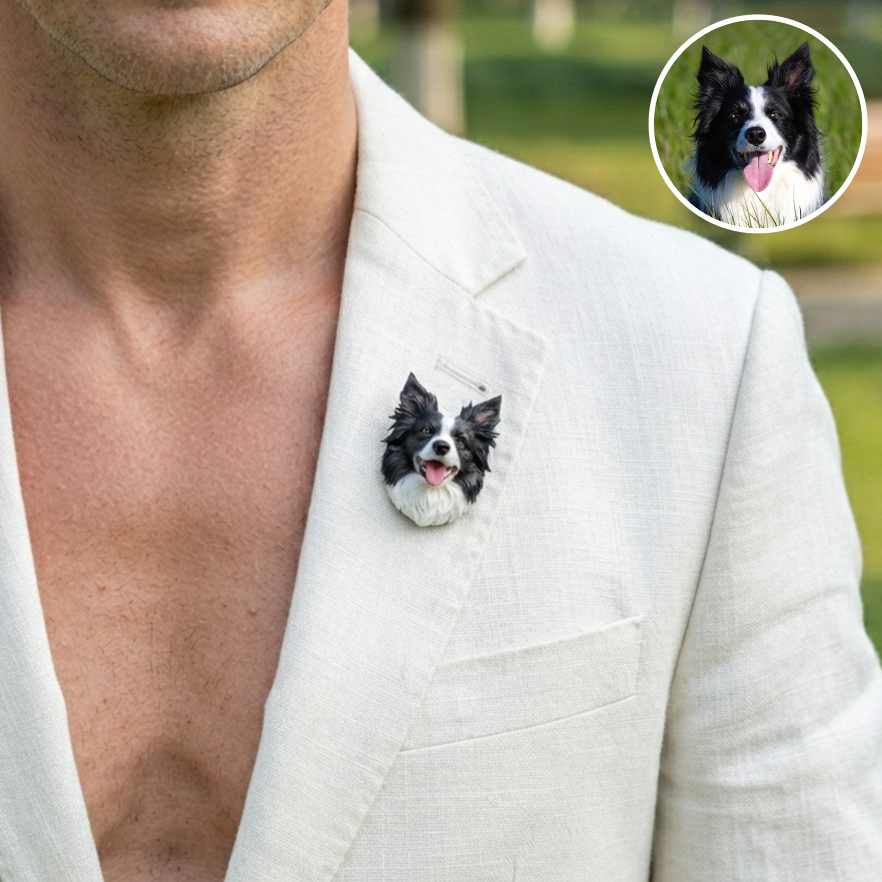 Customized 3D pet portrait brooch, personalized 3D pet portrait brooch, commemorative gifts for pet lovers.