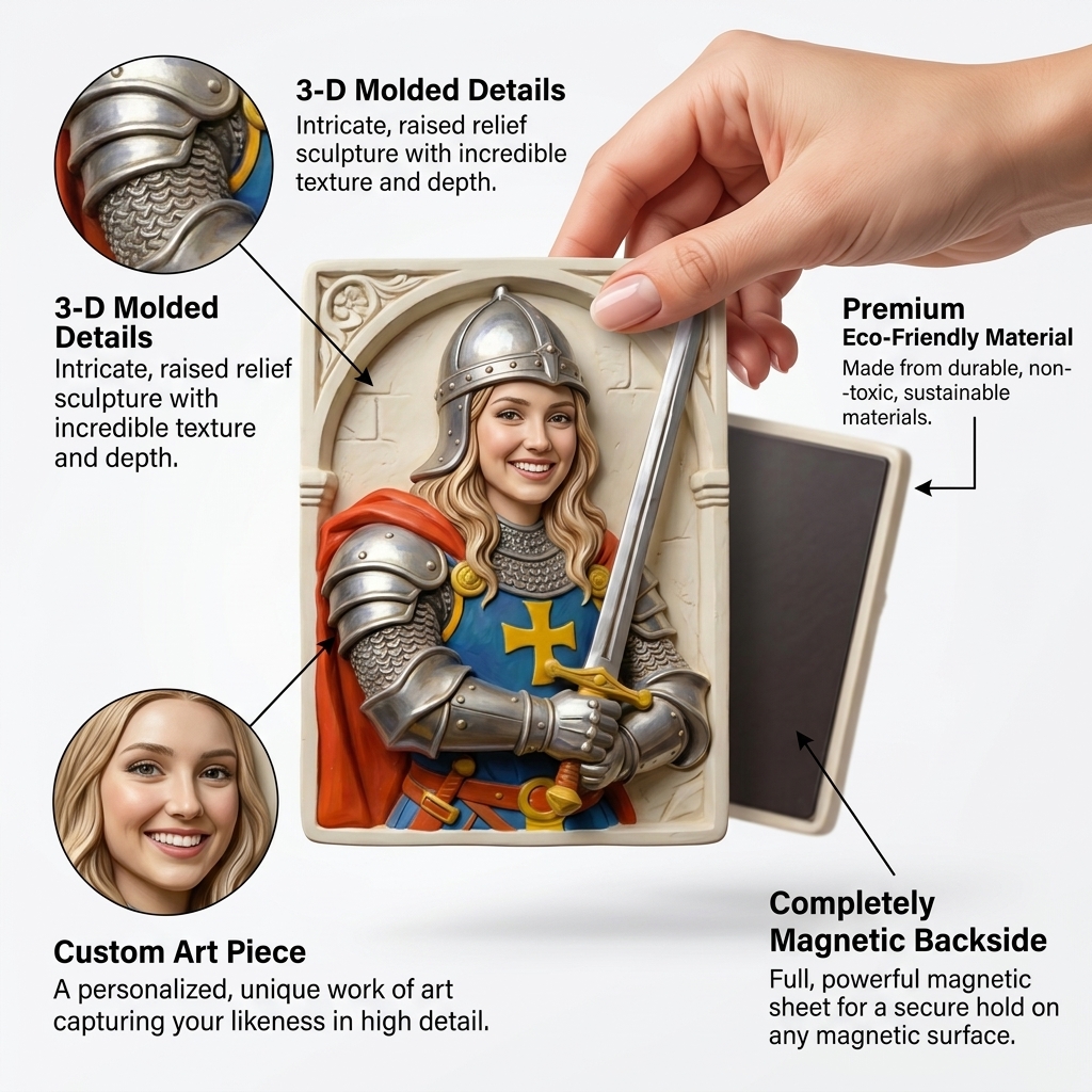 Customized 3D Cartoon Fridge Magnets | Customizable with family photos, pet photos, couple photos | Unique hand-painted 3D embossed commemorative gifts, suitable for holidays, birthdays, anniversaries, and other occasions.