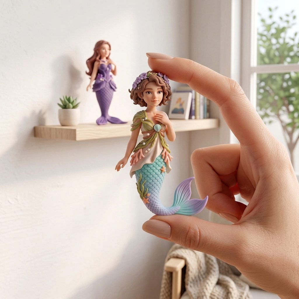 Custom Mermaid 3D Figure Desk Figurine