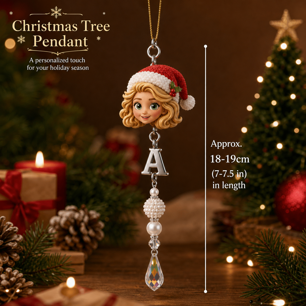 Custom 3D Character & Name Christmas Tree Ornament