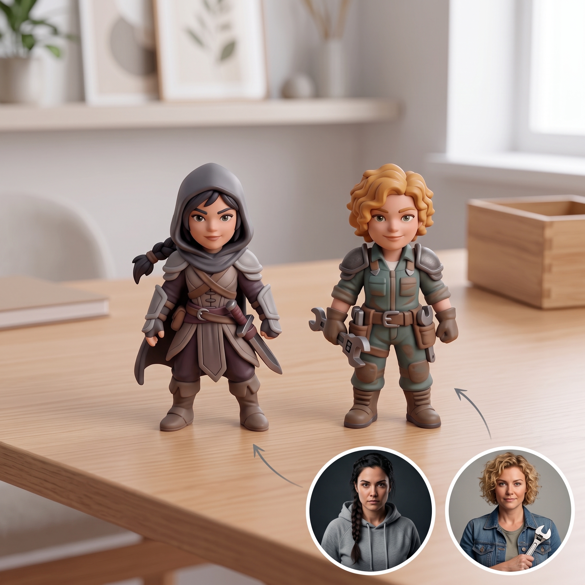 Custom 3D Character Figures Figurine – Fantasy RPG Style