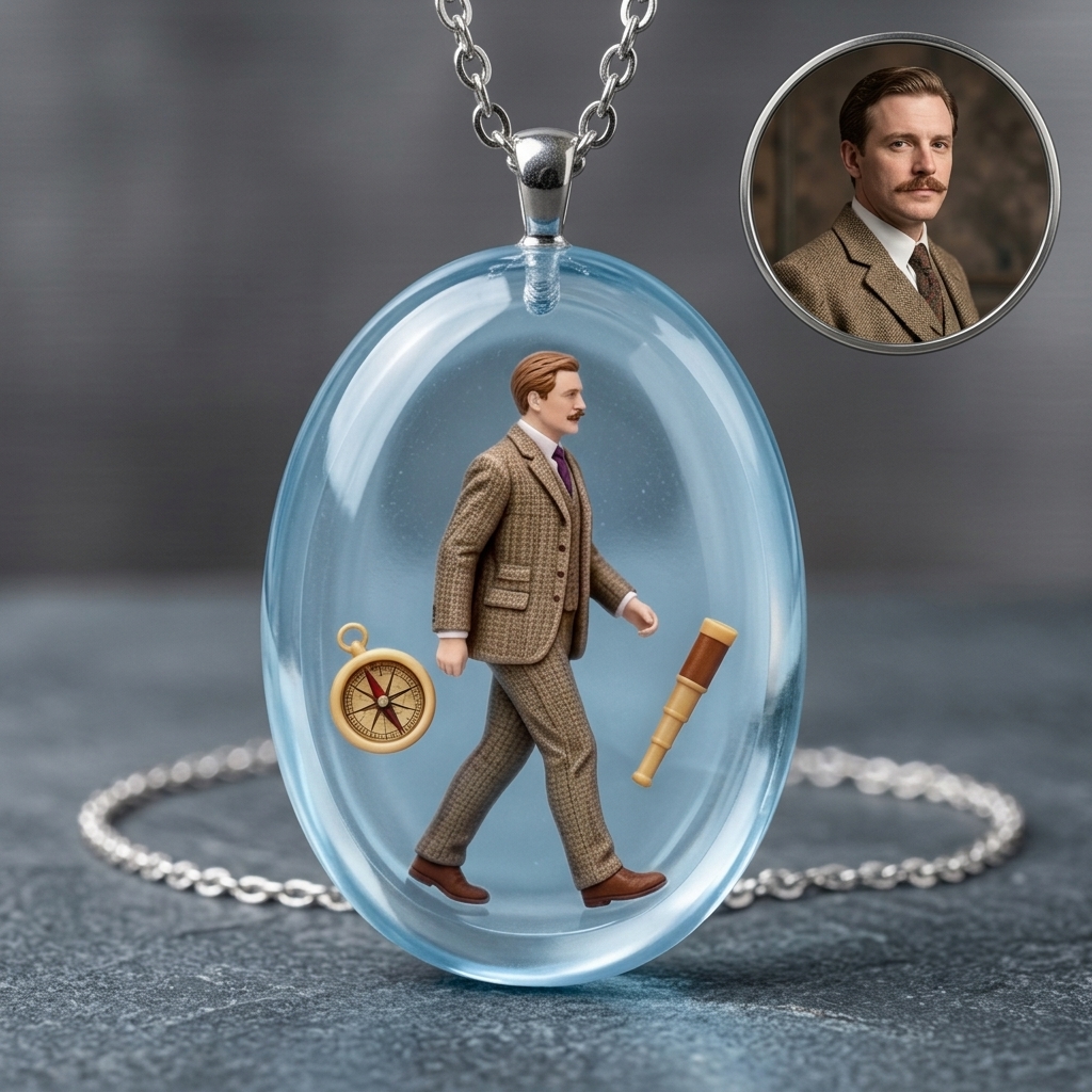 Personalized 3D necklaces, customizable resin pendants for men/women,Transparent resin pendant, Miniature figure necklaces, suitable for holidays, birthdays, anniversaries, and other occasions.
