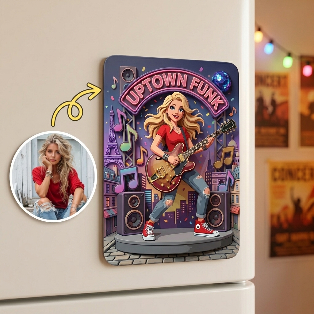Customized 3D Cartoon Fridge Magnets | Customizable with family photos, pet photos, couple photos | Unique hand-painted 3D embossed commemorative gifts, suitable for holidays, birthdays, anniversaries, and other occasions.