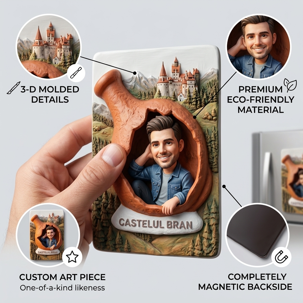 Customized 3D Cartoon Fridge Magnets | Customizable with family photos, pet photos, couple photos | Unique hand-painted 3D embossed commemorative gifts, suitable for holidays, birthdays, anniversaries, and other occasions.