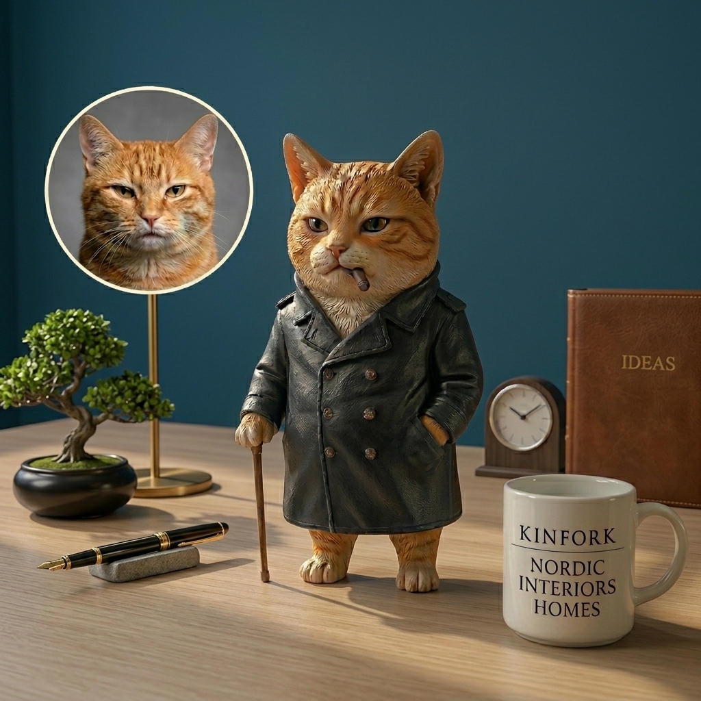 Cute 3D Custom Mini Ornaments of Characters or Pets | Made of resin, compatible with cars and offices, multi-purpose for dashboard/desktop/hanging, cartoon theme, perfect for Independence Day gifts.