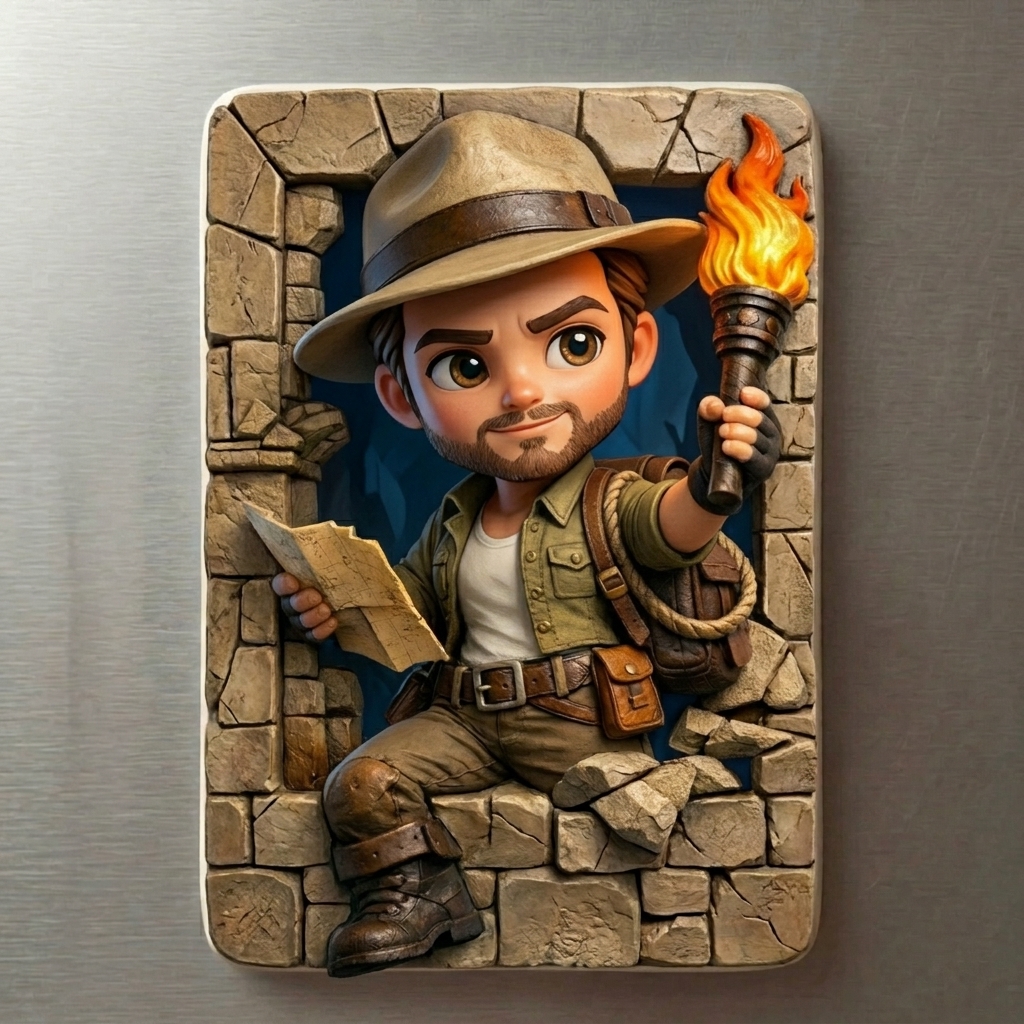 Customized 3D Cartoon Fridge Magnets | Customizable with family photos, pet photos, couple photos | Unique hand-painted 3D embossed commemorative gifts, suitable for holidays, birthdays, anniversaries, and other occasions.