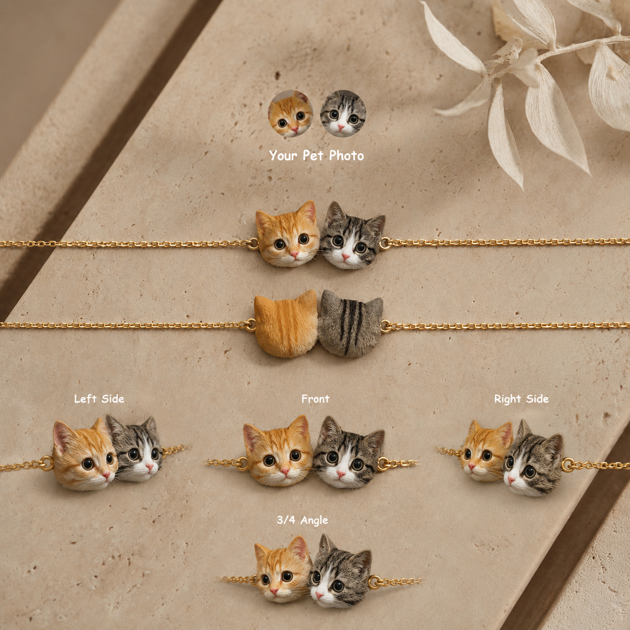 Customized 3D pet portrait rings, personalized 3D pet portrait rings, commemorative gifts for pet lovers.