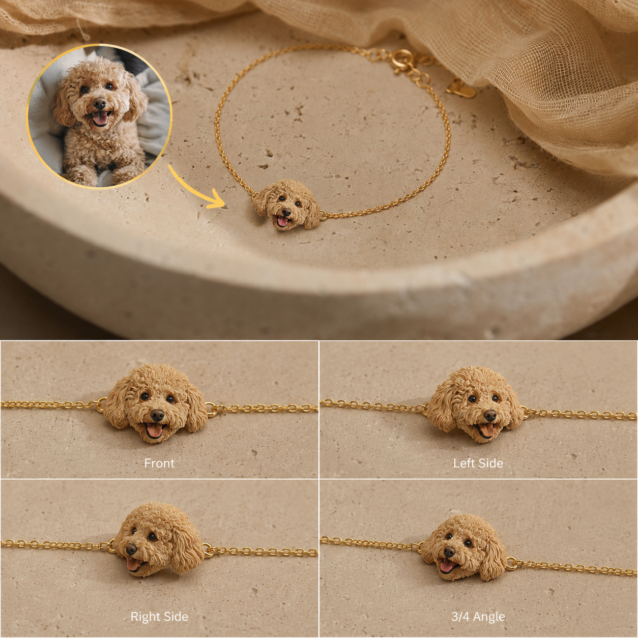 Customized 3D pet portrait rings, personalized 3D pet portrait rings, commemorative gifts for pet lovers.
