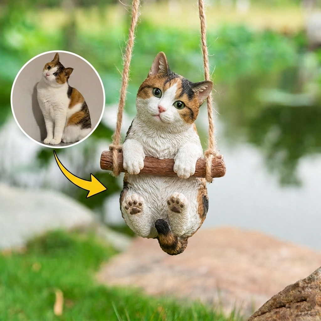 Cute 3D Custom Mini Ornaments of Characters or Pets | Made of resin, compatible with cars and offices, multi-purpose for dashboard/desktop/hanging, cartoon theme, perfect for Valentine's Day gifts.