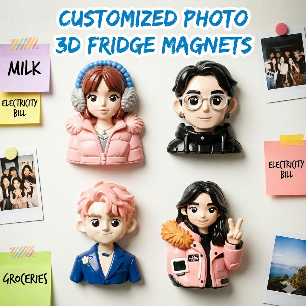 [Copy]Custom 3D Relief Fridge Magnet – Sculpted Photo with Real Depth & Personalized Text