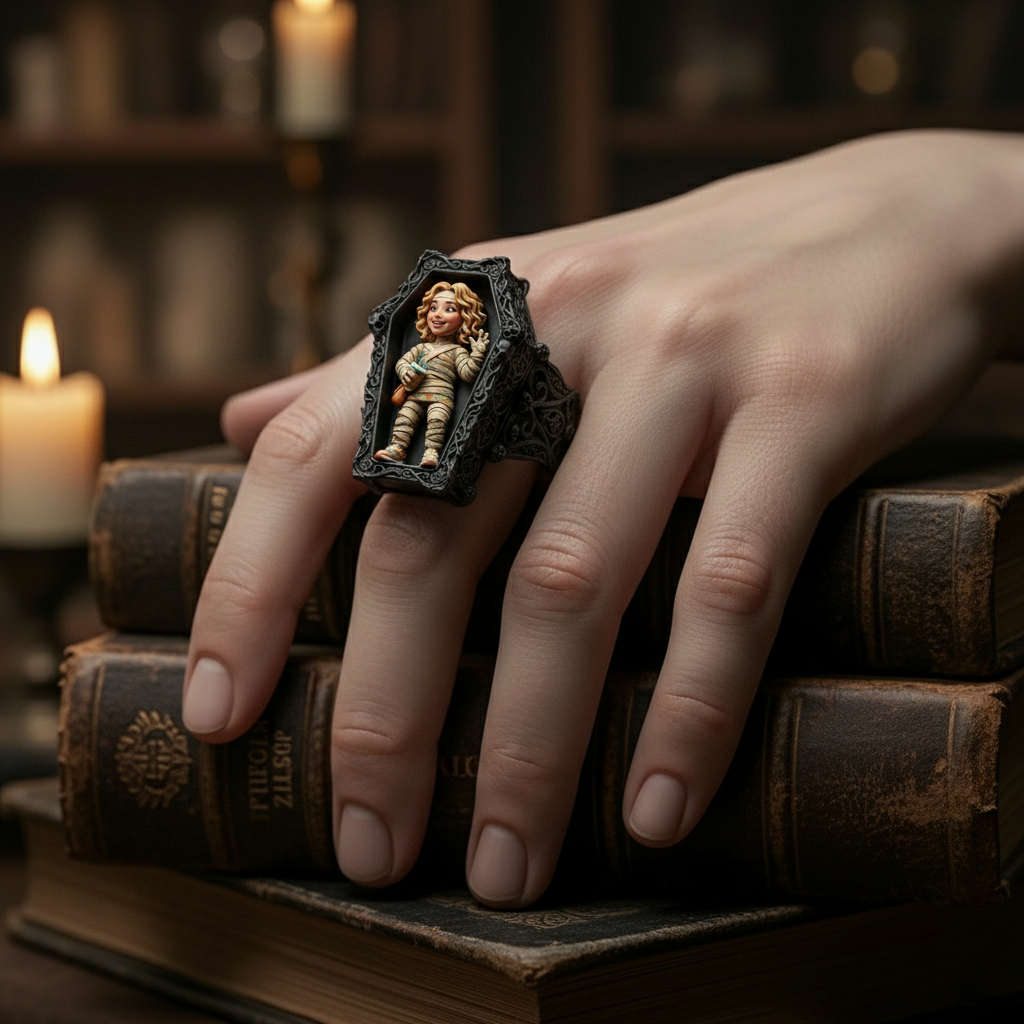 Personalized 3D figurine rings, custom commemorative jewelry, and meaningful gifts for couples.