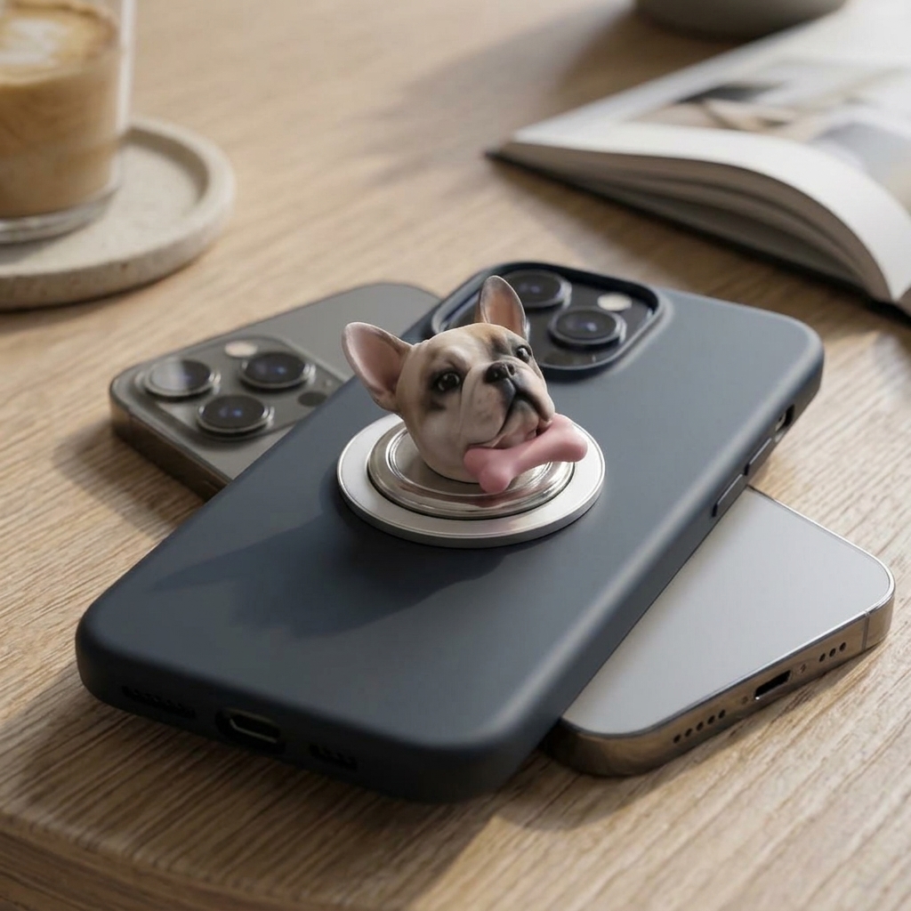 Cute 3D Custom Pet Head Phone Grip | Personalized Dog & Cat Stand for Pet Lovers
