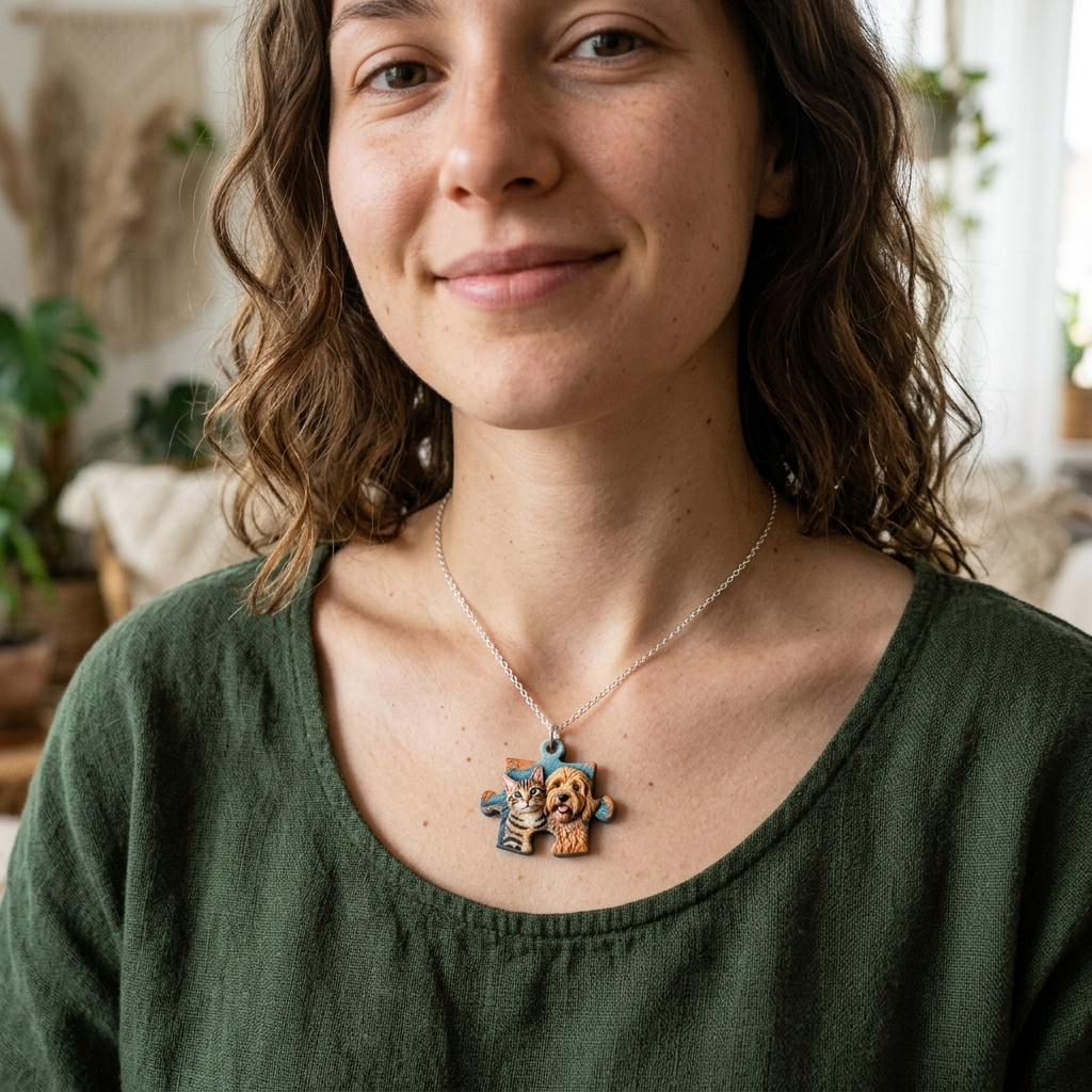 Personalized necklaces, customizable pet pendants, dog and cat portrait necklaces, commemorative gifts, and the perfect present for pet lovers.