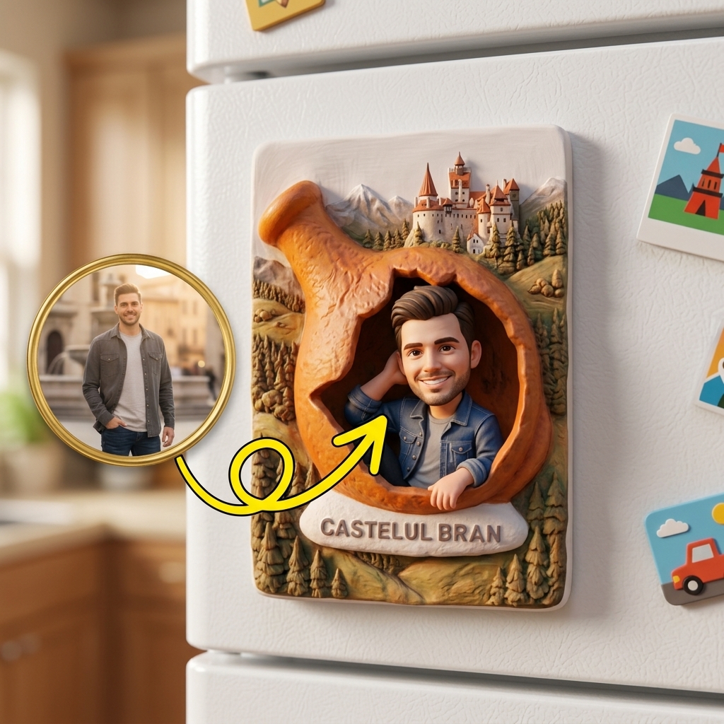 Customized 3D Cartoon Fridge Magnets | Customizable with family photos, pet photos, couple photos | Unique hand-painted 3D embossed commemorative gifts, suitable for holidays, birthdays, anniversaries, and other occasions.